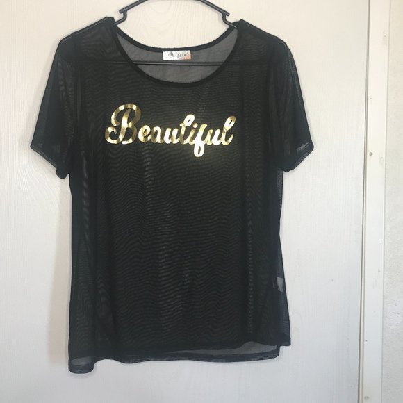 Top Girl LA Sheer Top Short Sleeve Size 1X - Picture 1 of 4